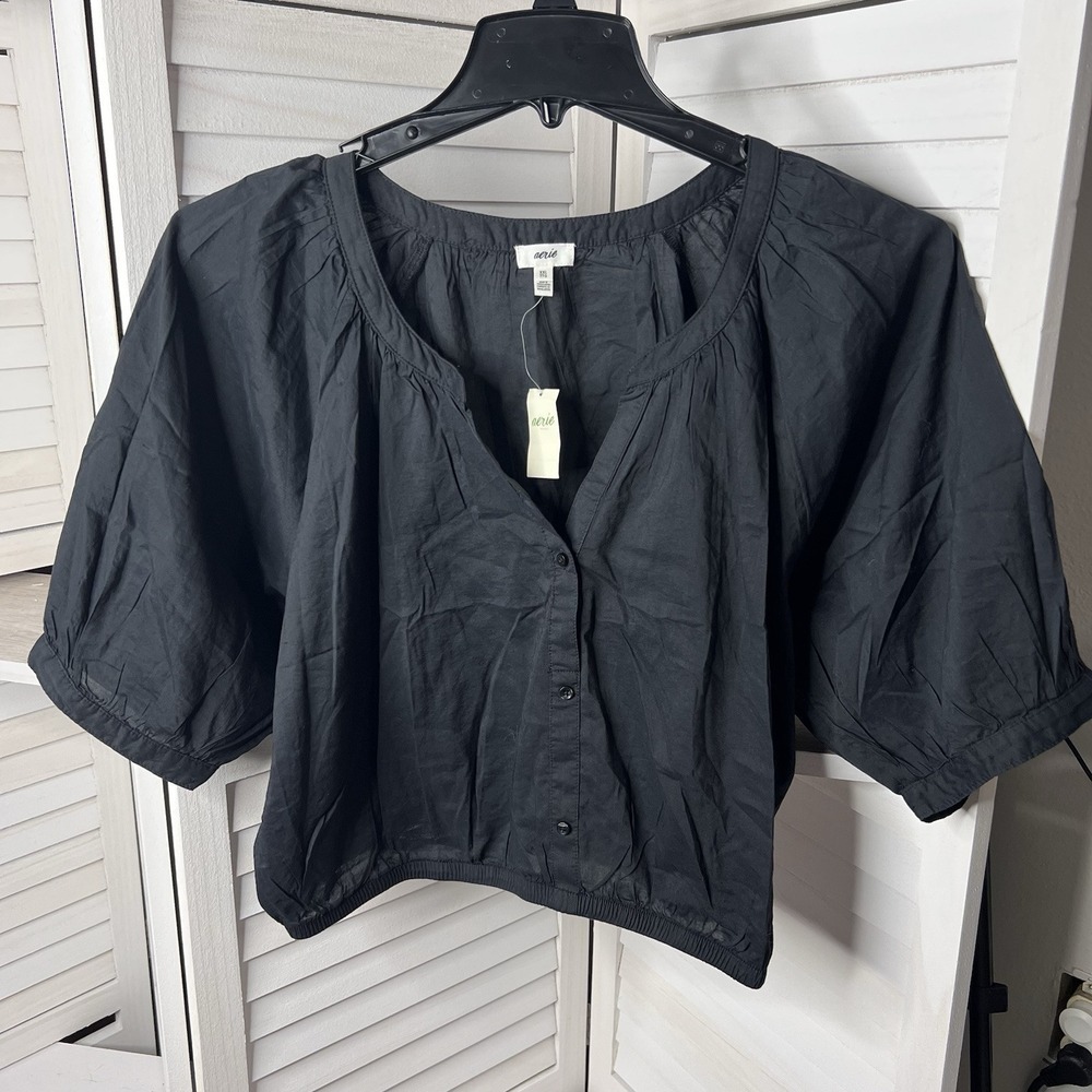 Aritzia Black Button-Up Women's Top